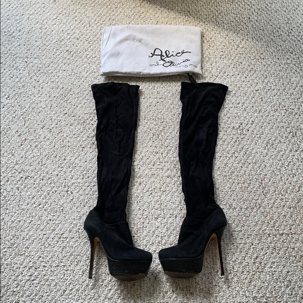 Alice and Olivia platform OTK suede boots
